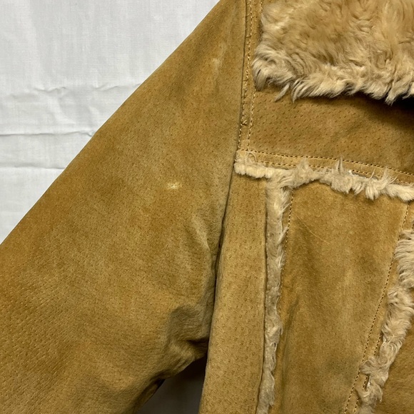 WILSONS LEATHER: Y2K Faux Fur Lined Tan Jacket Small - Picture 3 of 7